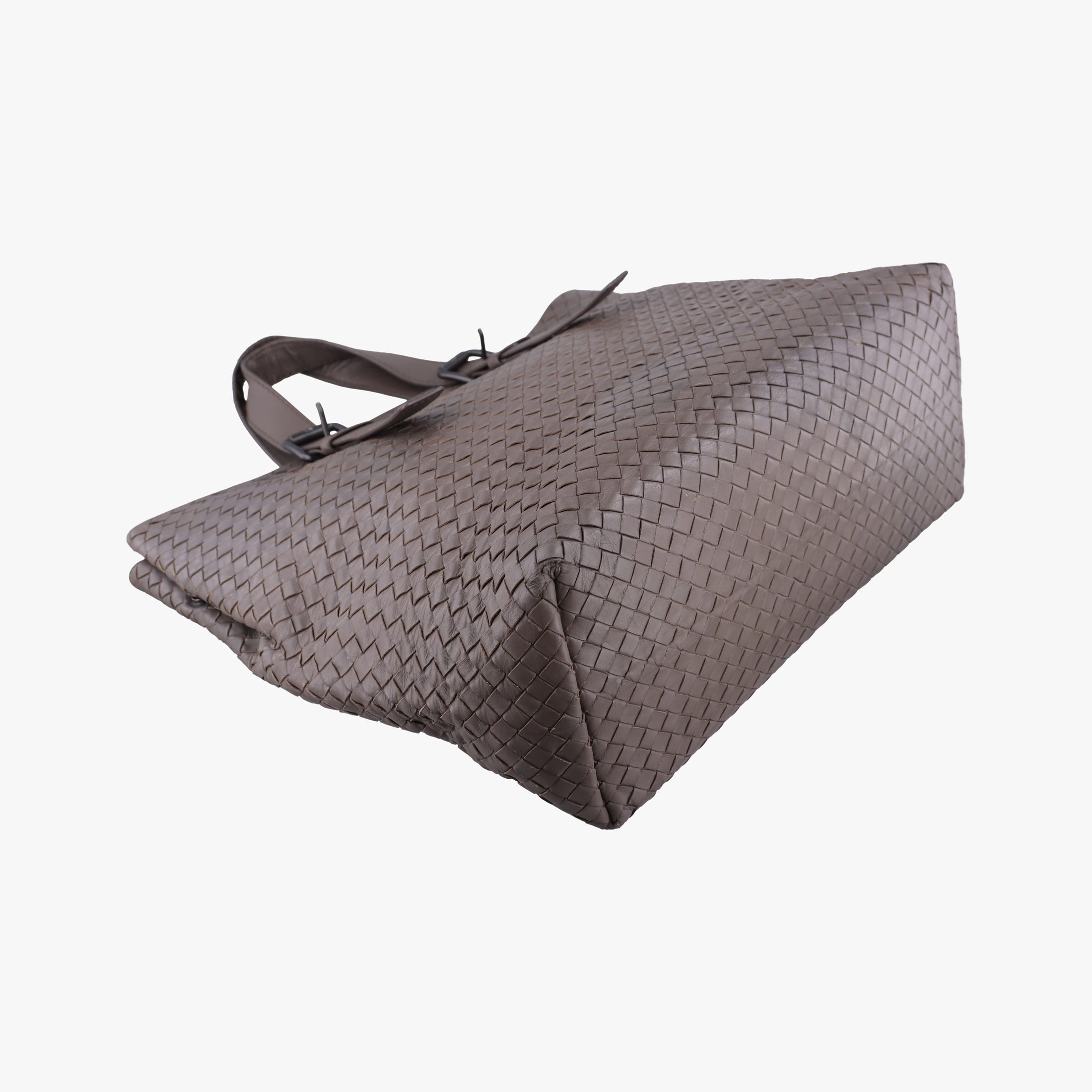 Pre-owned Bottega Veneta Intrecciato Shopper Acatl Brown lambskin  handbag | stylenewstar