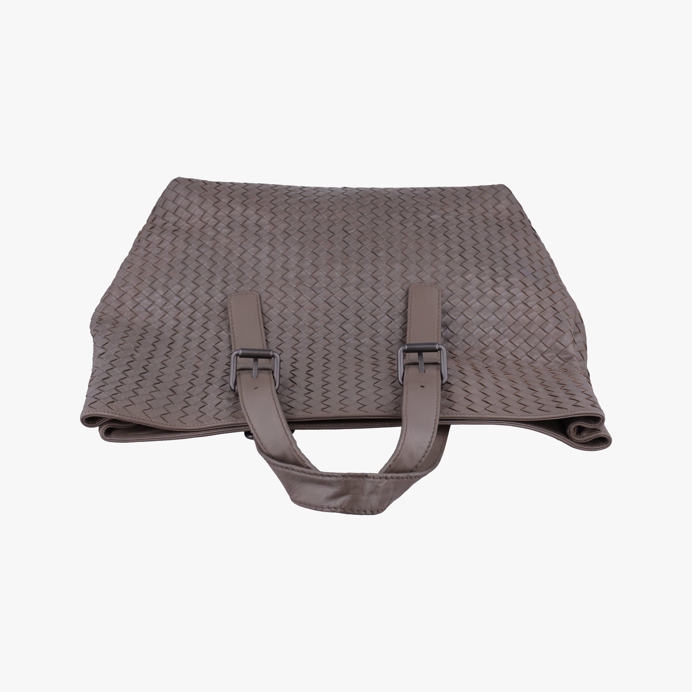 Pre-owned Bottega Veneta Intrecciato Shopper Acatl Brown lambskin  handbag | stylenewstar