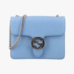 Pre-owned Gucci Interlocking G Blue Leather 510304 shoulderbag | stylenewstar