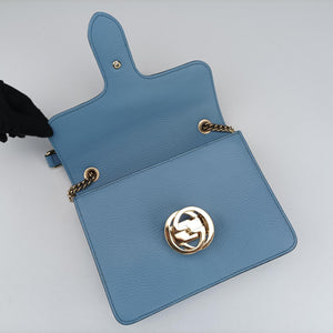 Pre-owned Gucci Interlocking G Blue Leather 510304 shoulderbag | stylenewstar
