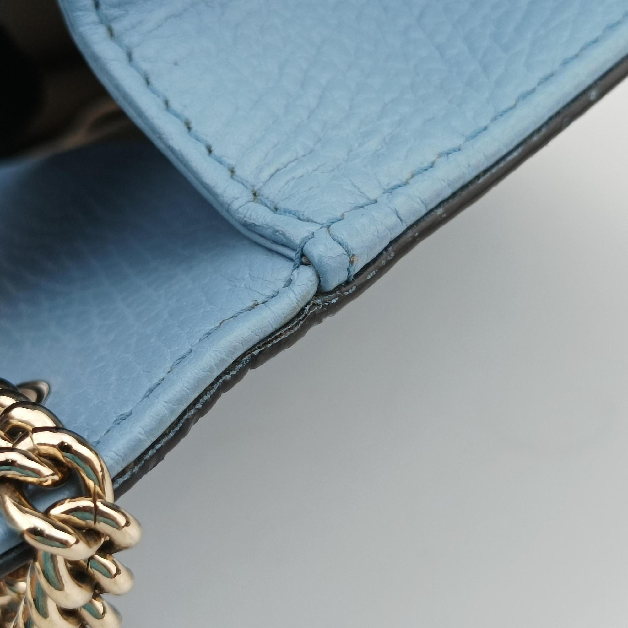 Pre-owned Gucci Interlocking G Blue Leather 510304 shoulderbag | stylenewstar