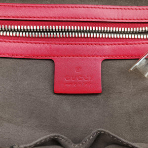 Pre-owned Gucci Guccissima Signature Red Leather 450967 backpack/rucksack | stylenewstar