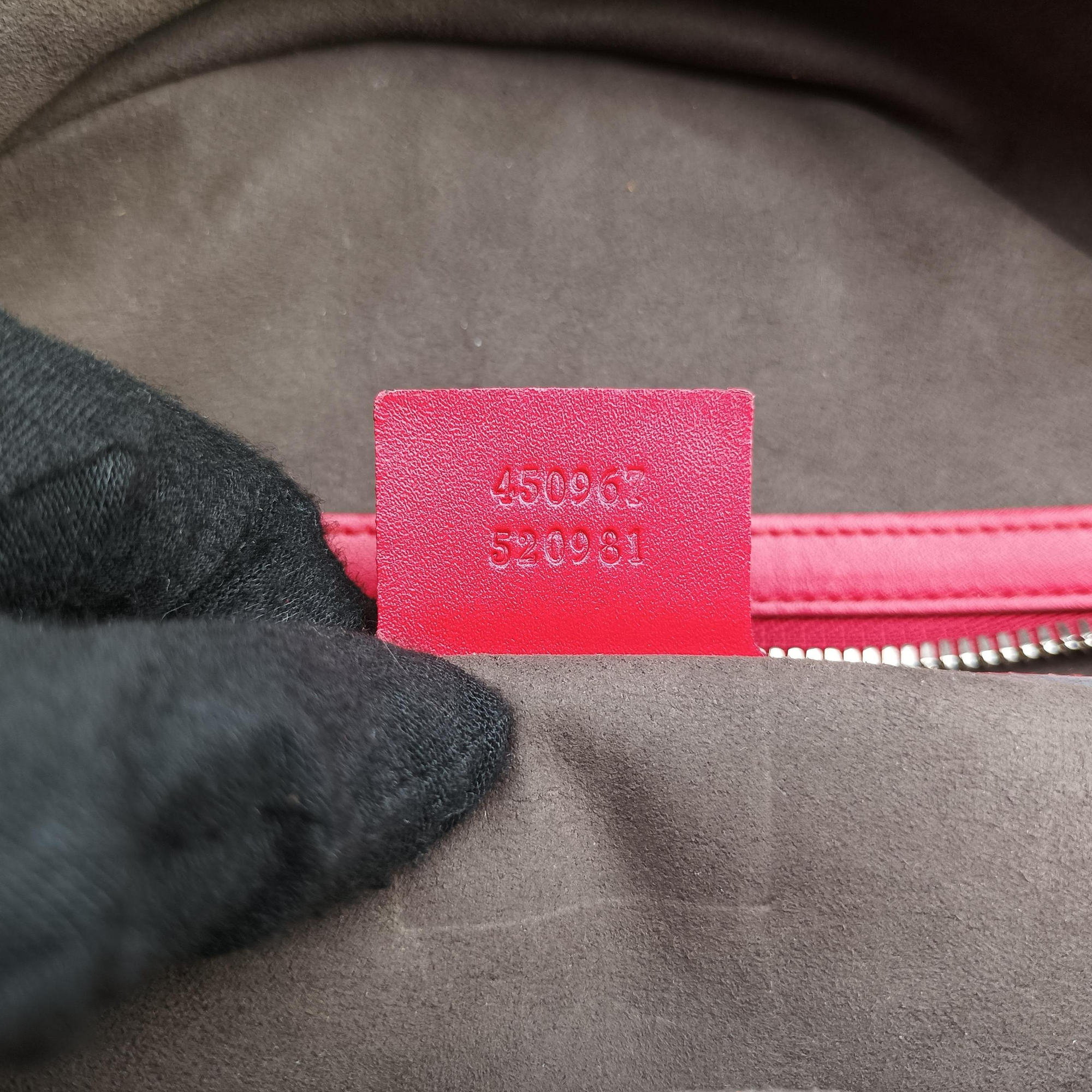 Pre-owned Gucci Guccissima Signature Red Leather 450967 backpack/rucksack | stylenewstar