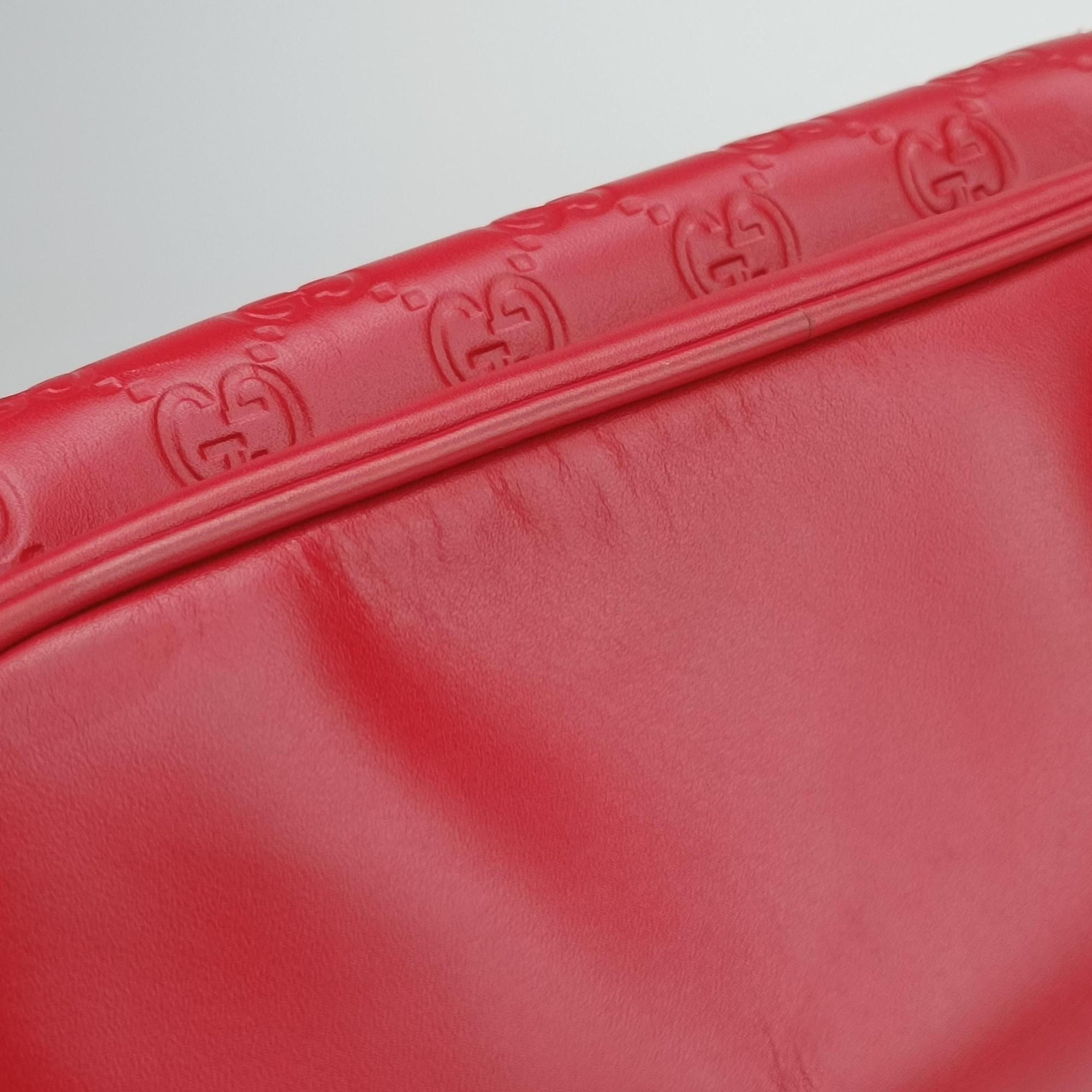 Pre-owned Gucci Guccissima Signature Red Leather 450967 backpack/rucksack | stylenewstar