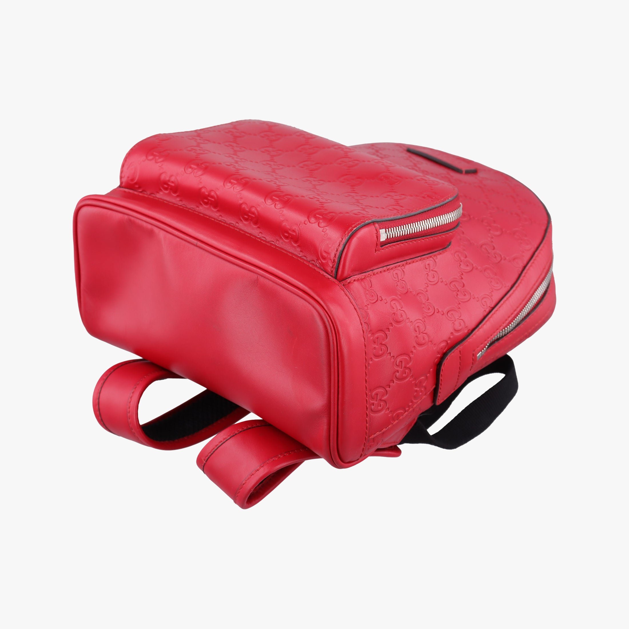 Pre-owned Gucci Guccissima Signature Red Leather 450967 backpack/rucksack | stylenewstar