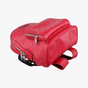 Pre-owned Gucci Guccissima Signature Red Leather 450967 backpack/rucksack | stylenewstar