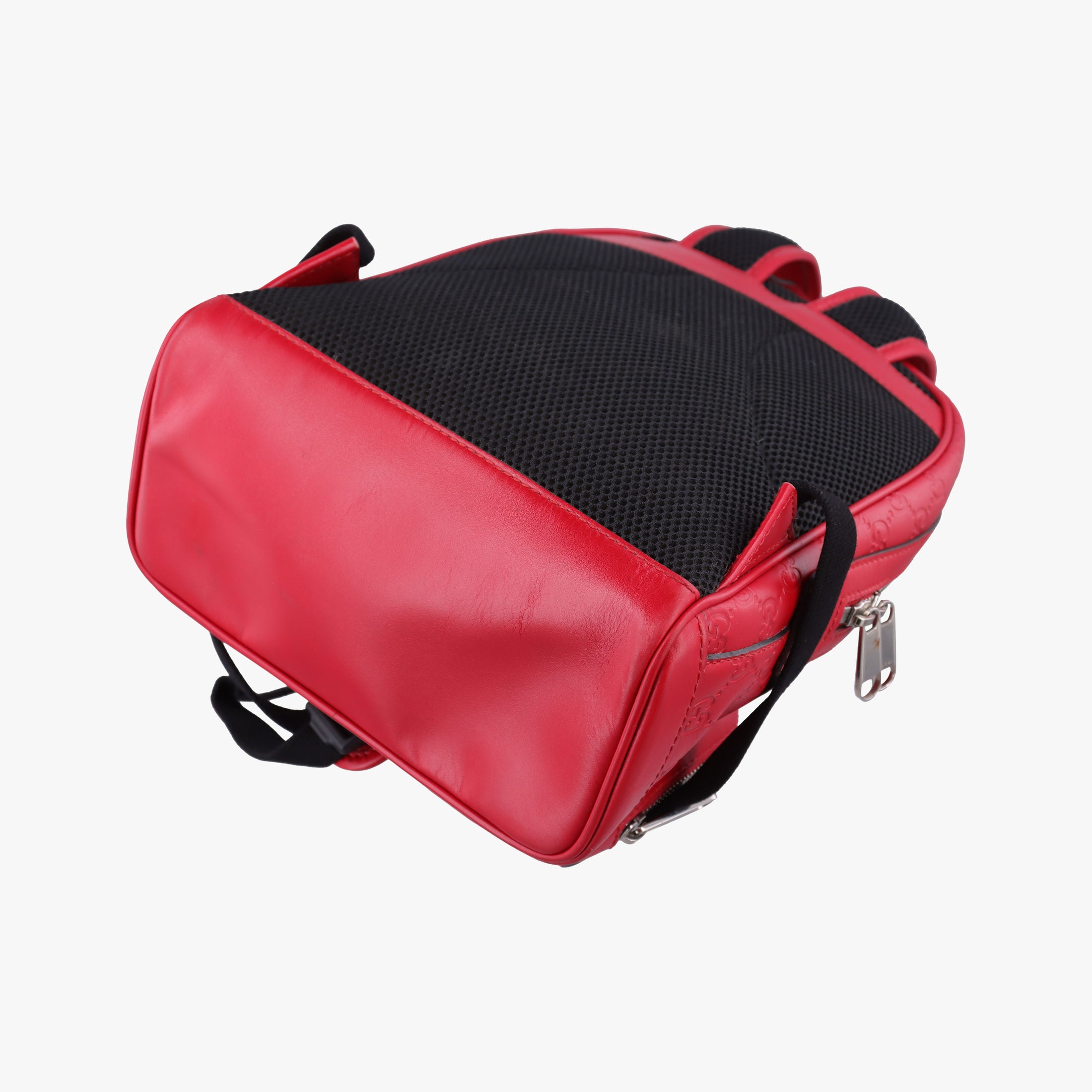 Pre-owned Gucci Guccissima Signature Red Leather 450967 backpack/rucksack | stylenewstar