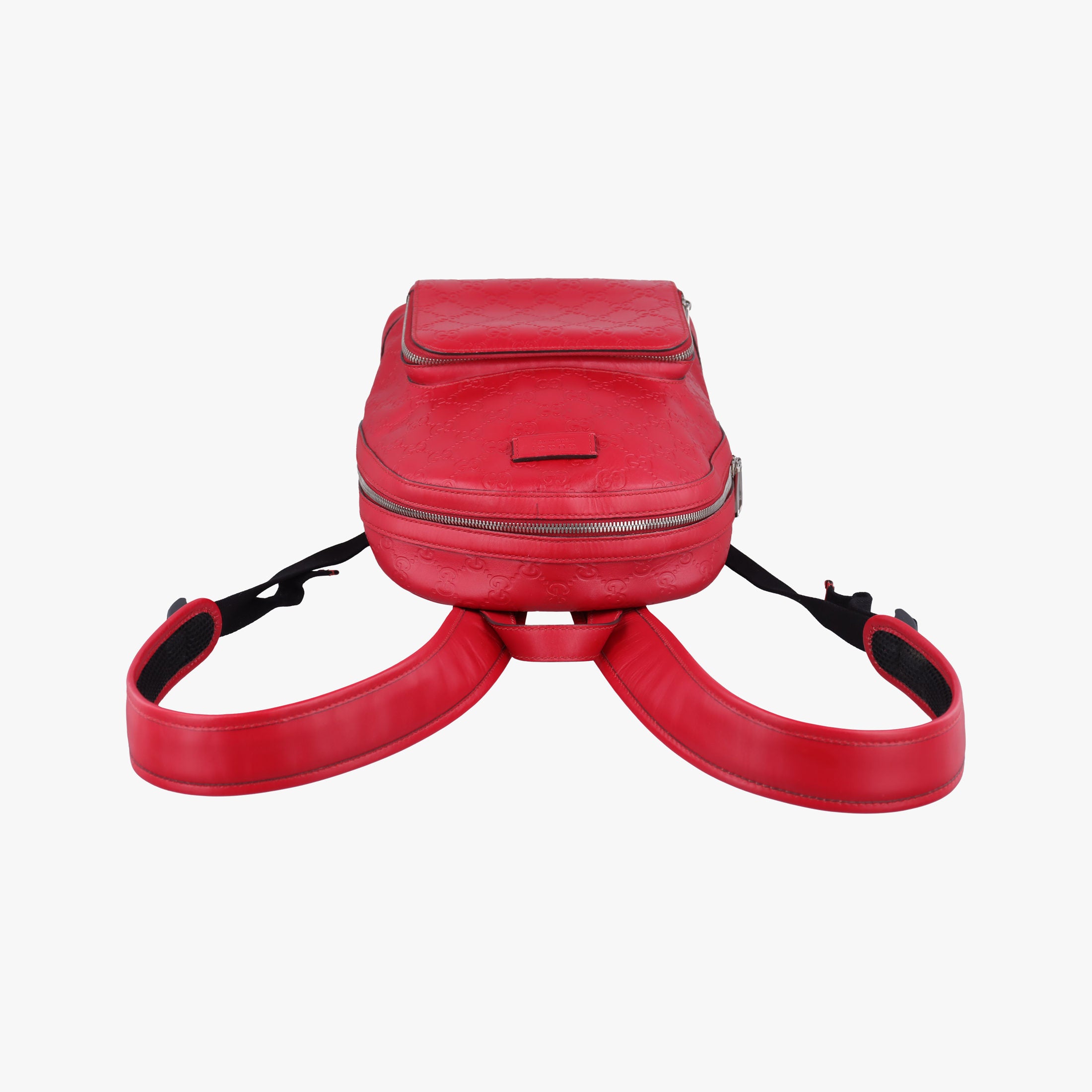 Pre-owned Gucci Guccissima Signature Red Leather 450967 backpack/rucksack | stylenewstar