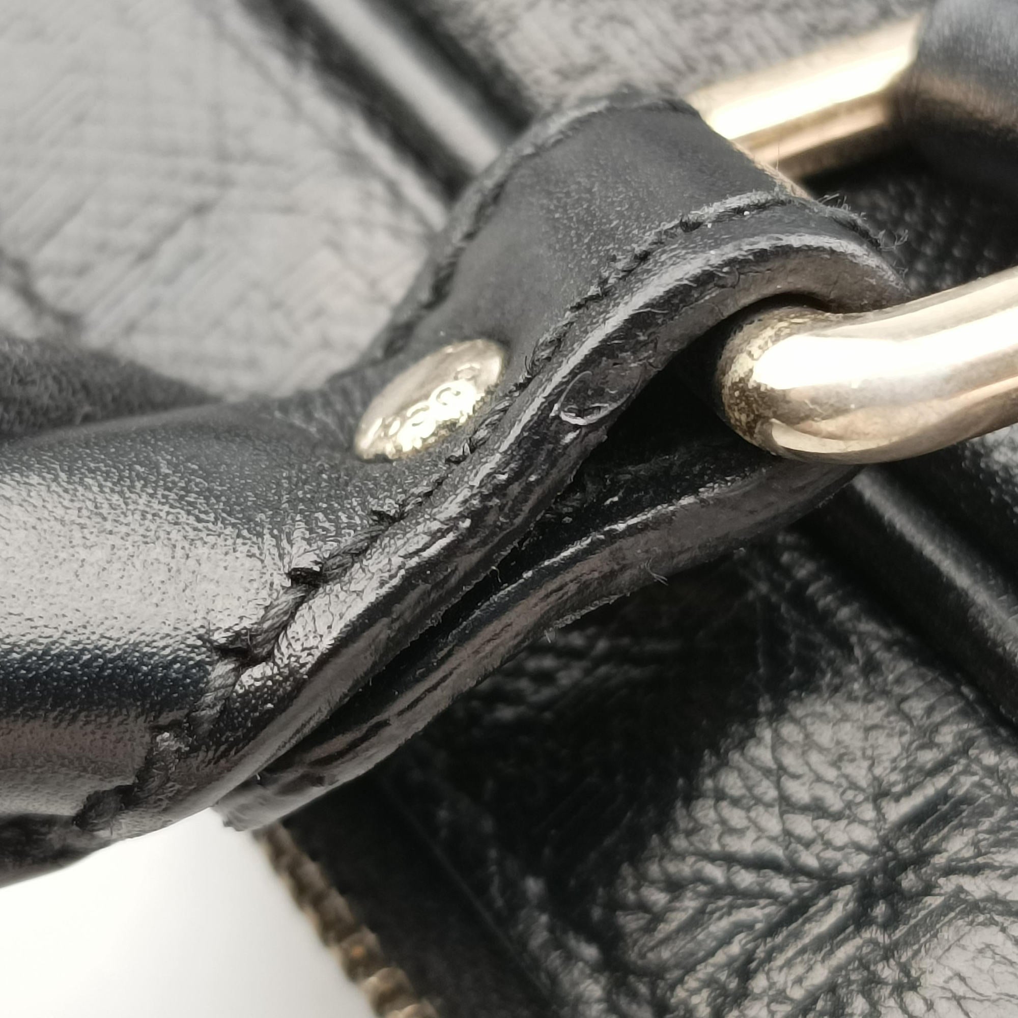 Pre-owned Gucci Diamante Black Leather 208463 handbag | stylenewstar