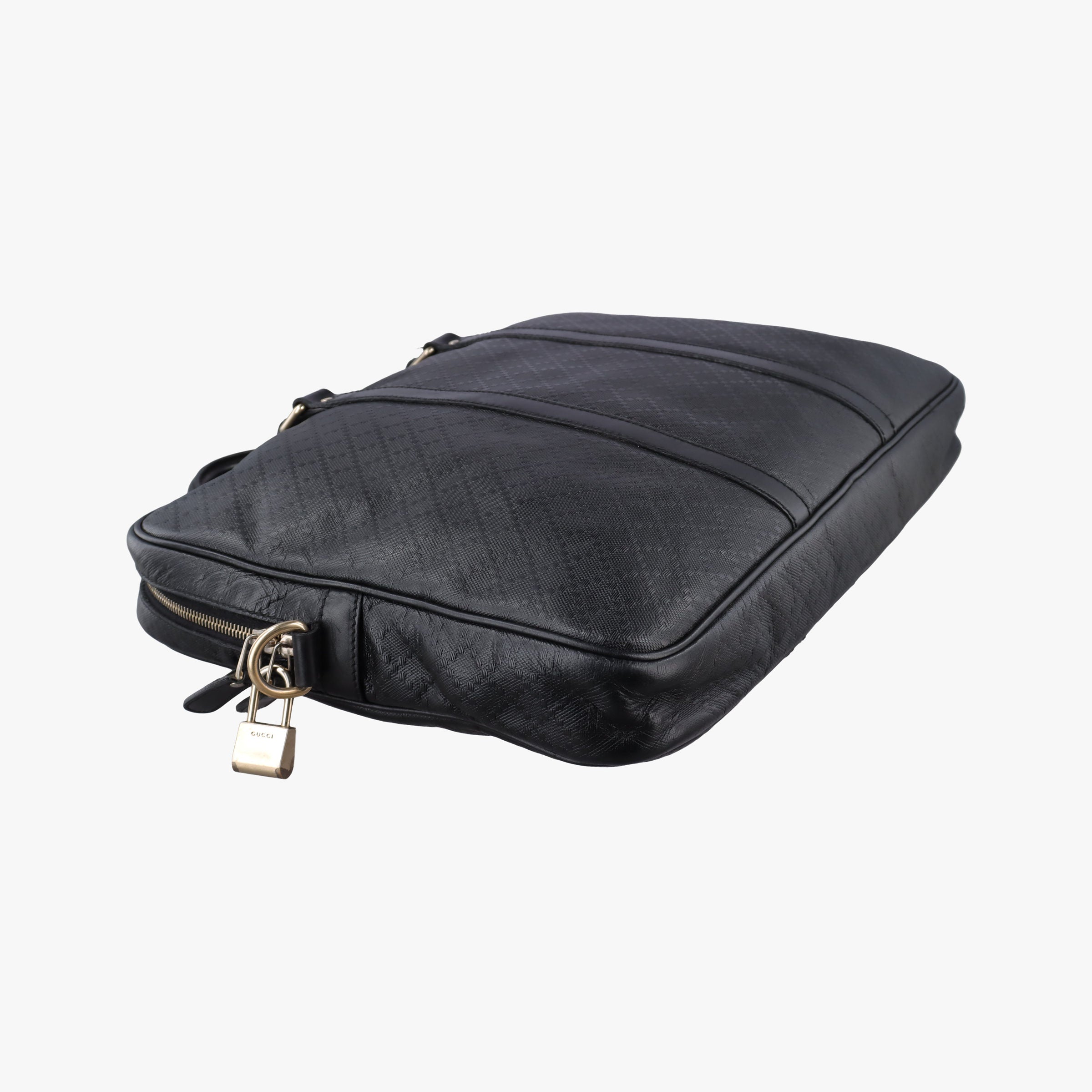 Pre-owned Gucci Diamante Black Leather 208463 handbag | stylenewstar