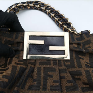 Vintage Fendi Mia Brown canvas 8BR616 shoulderbag | stylenewstar