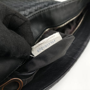 Pre-owned Bottega Veneta Intrecciato Black lambskin  shoulderbag | stylenewstar