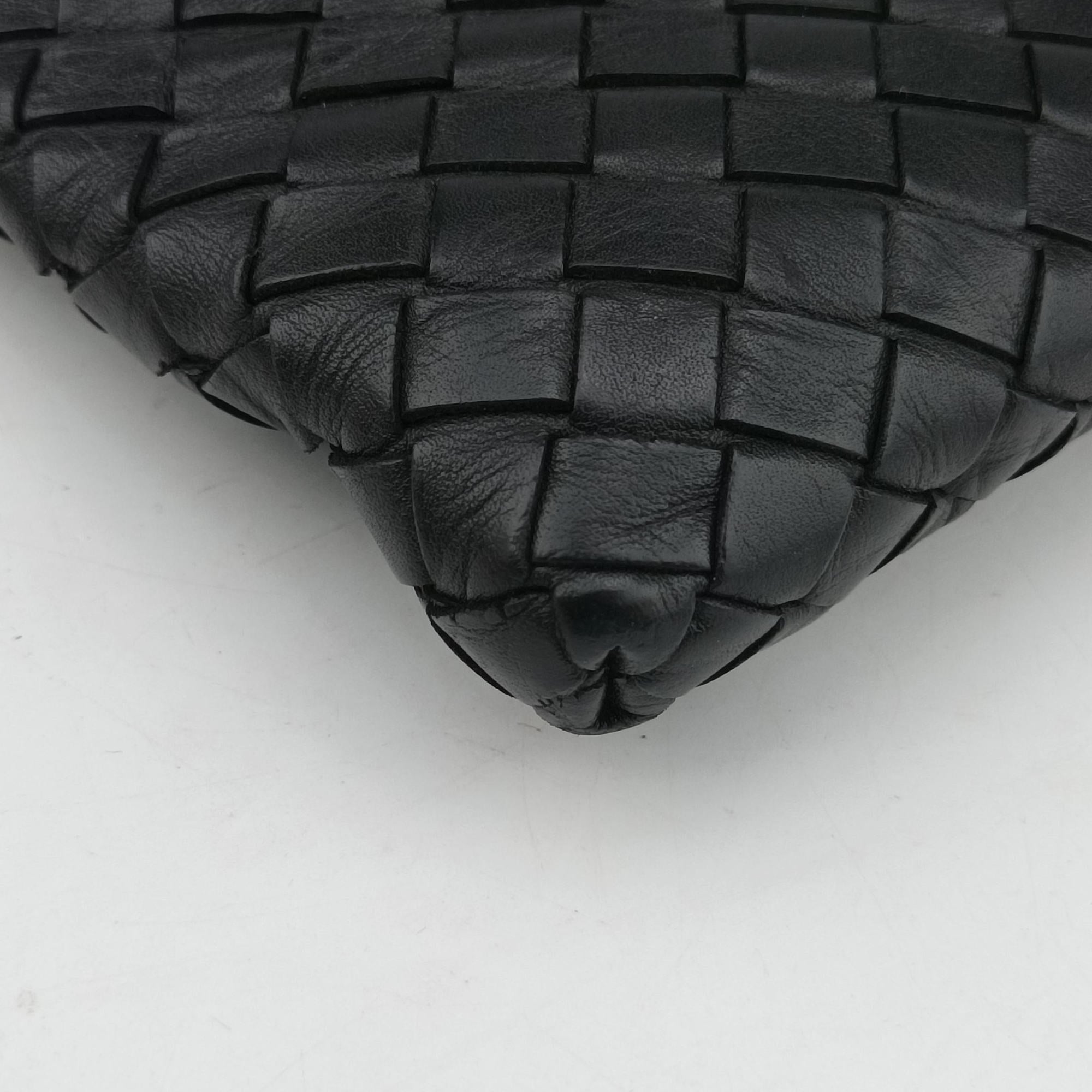 Pre-owned Bottega Veneta Intrecciato Black lambskin  shoulderbag | stylenewstar