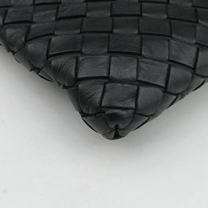 Pre-owned Bottega Veneta Intrecciato Black lambskin  shoulderbag | stylenewstar