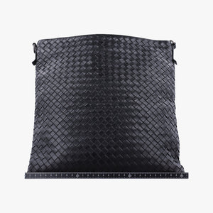 Pre-owned Bottega Veneta Intrecciato Black lambskin  shoulderbag | stylenewstar
