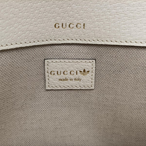 Pre-owned Gucci Adidas collaboration Horsebit 1955 White×Black Leather 658574 shoulderbag | stylenewstar