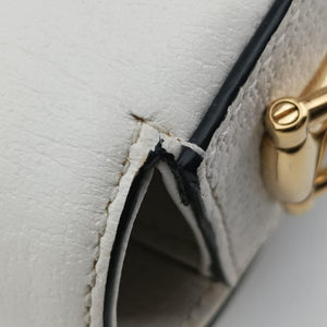Pre-owned Gucci Adidas collaboration Horsebit 1955 White×Black Leather 658574 shoulderbag | stylenewstar