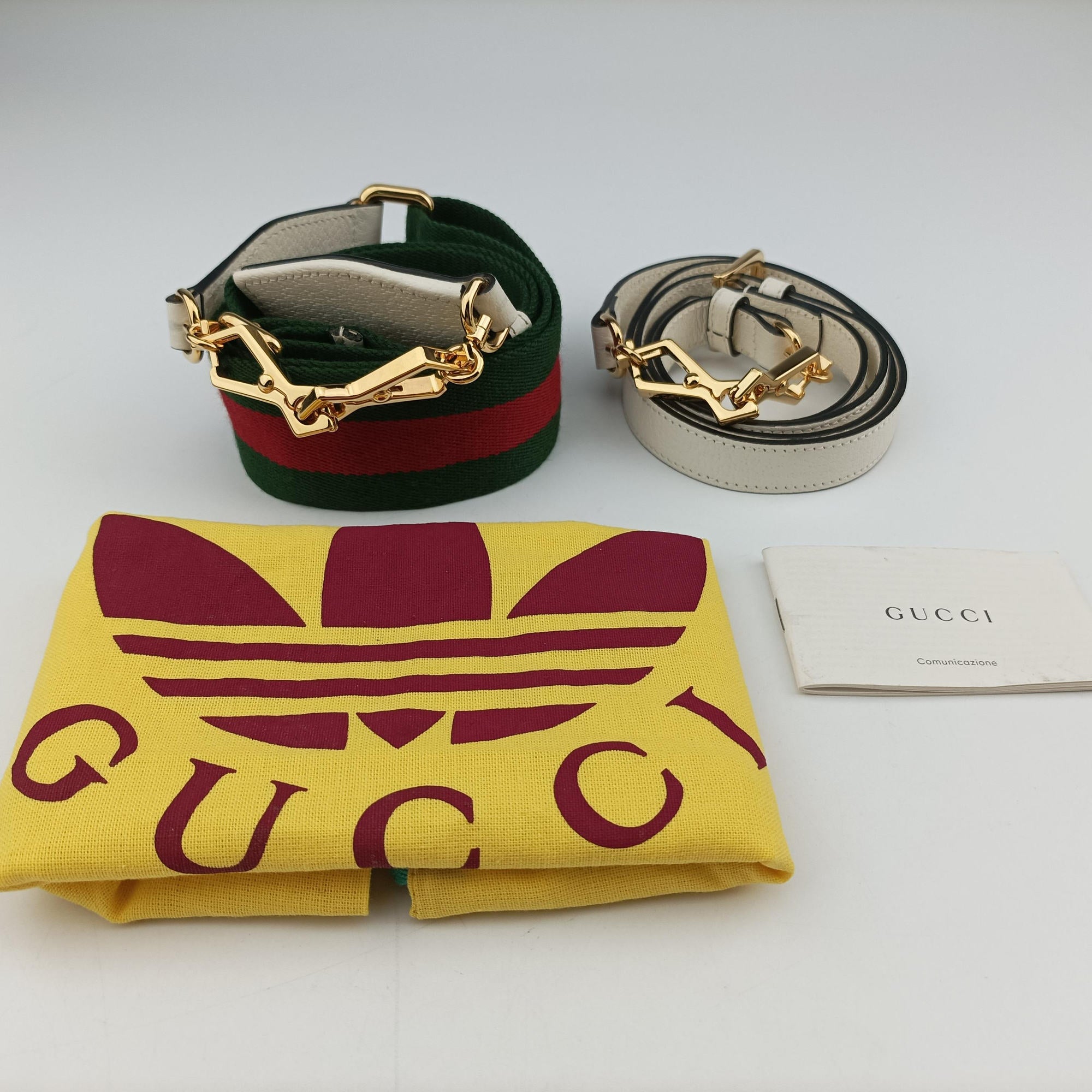 Pre-owned Gucci Adidas collaboration Horsebit 1955 White×Black Leather 658574 shoulderbag | stylenewstar