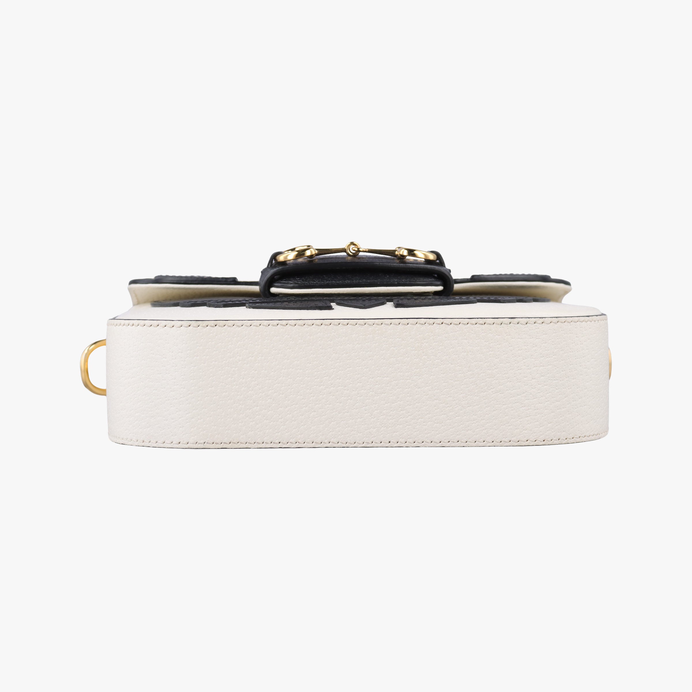 Pre-owned Gucci Adidas collaboration Horsebit 1955 White×Black Leather 658574 shoulderbag | stylenewstar