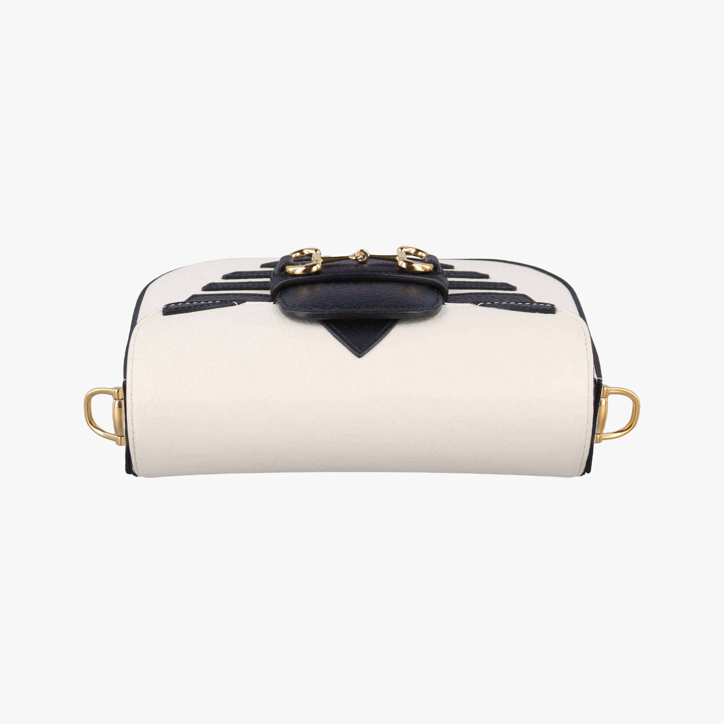 Pre-owned Gucci Adidas collaboration Horsebit 1955 White×Black Leather 658574 shoulderbag | stylenewstar