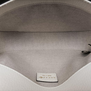 Pre-owned Gucci Adidas collaboration Horsebit 1955 White×Black Leather 658574 shoulderbag | stylenewstar