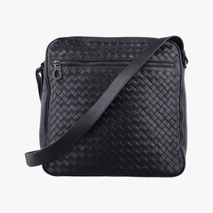 Pre-owned Bottega Veneta Intrecciato Black lambskin  shoulderbag | stylenewstar