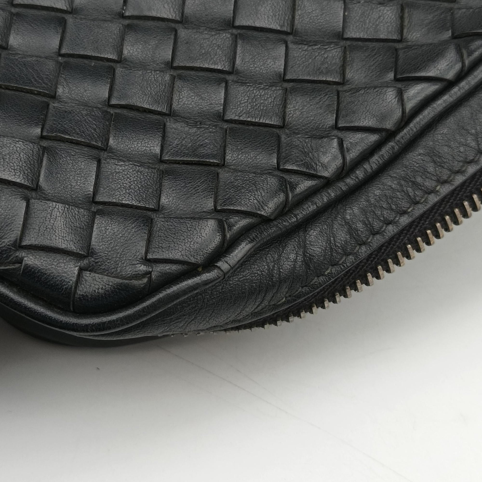 Pre-owned Bottega Veneta Intrecciato Black lambskin  shoulderbag | stylenewstar