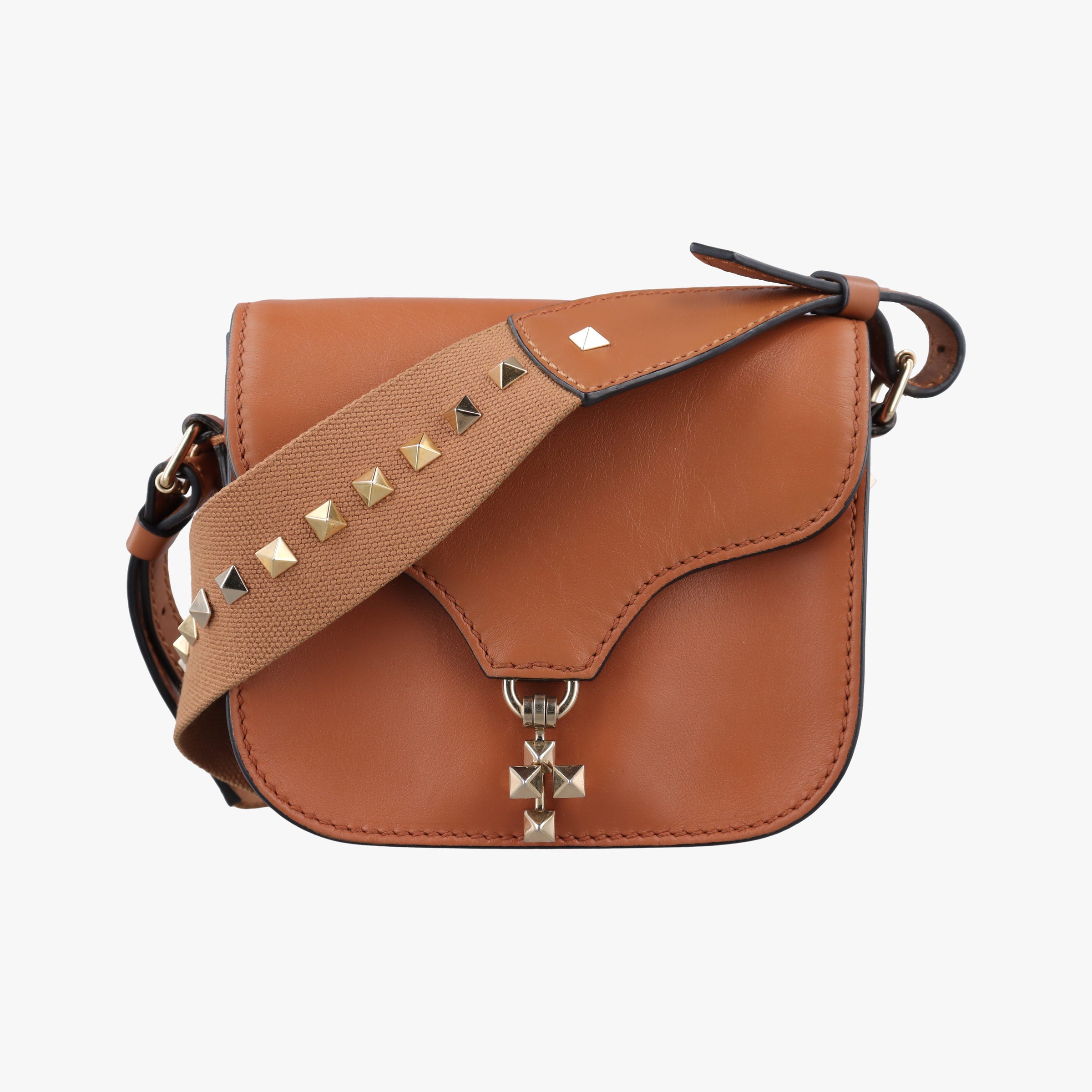 Vintage Valentino Rockstud Brown Leather  shoulderbag | stylenewstar