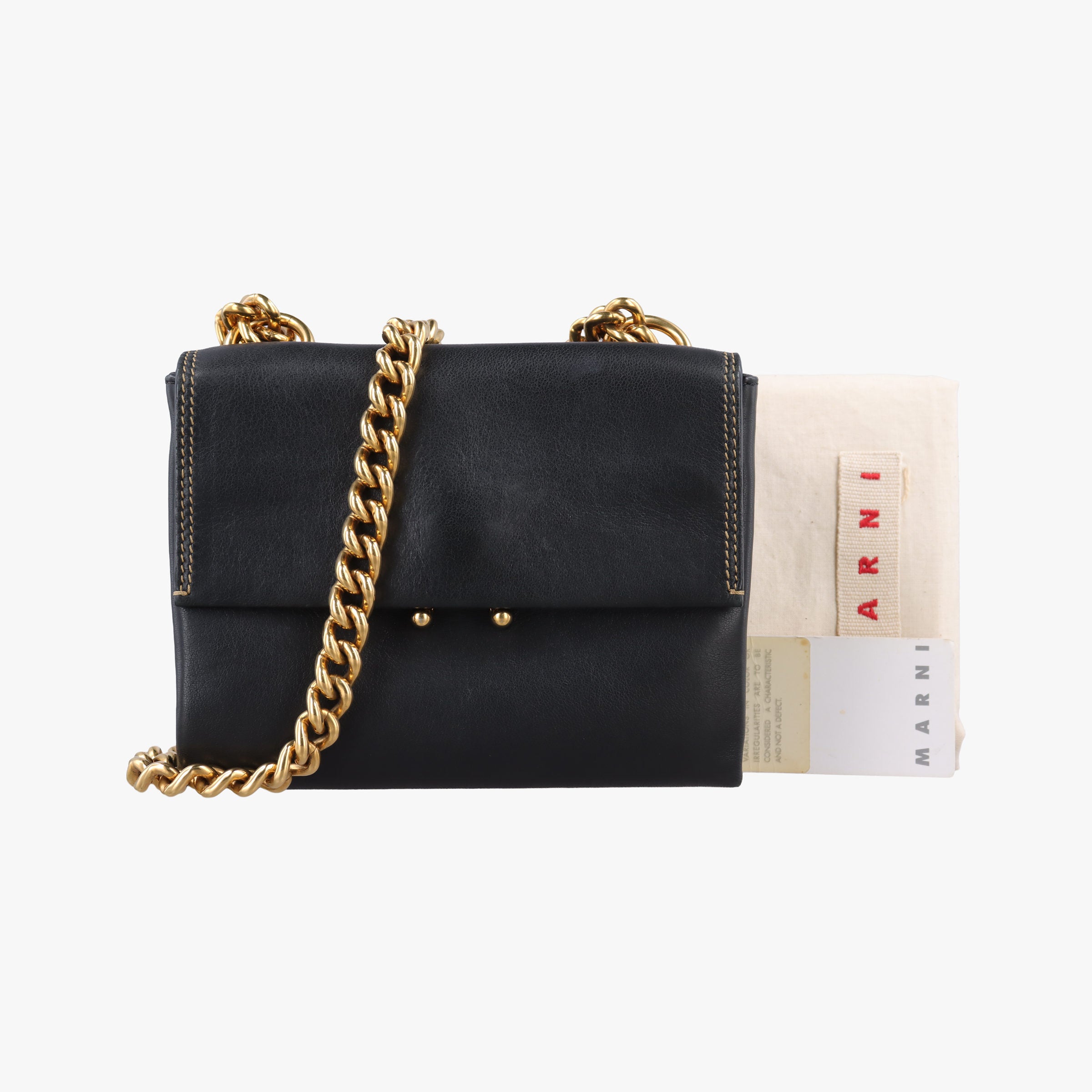 Vintage Marni Trunk Black Leather  shoulderbag | stylenewstar