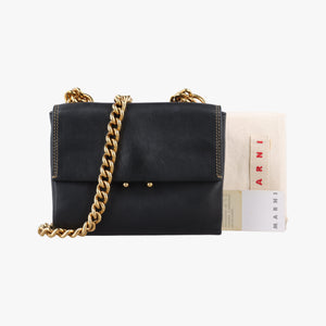 Vintage Marni Trunk Black Leather  shoulderbag | stylenewstar