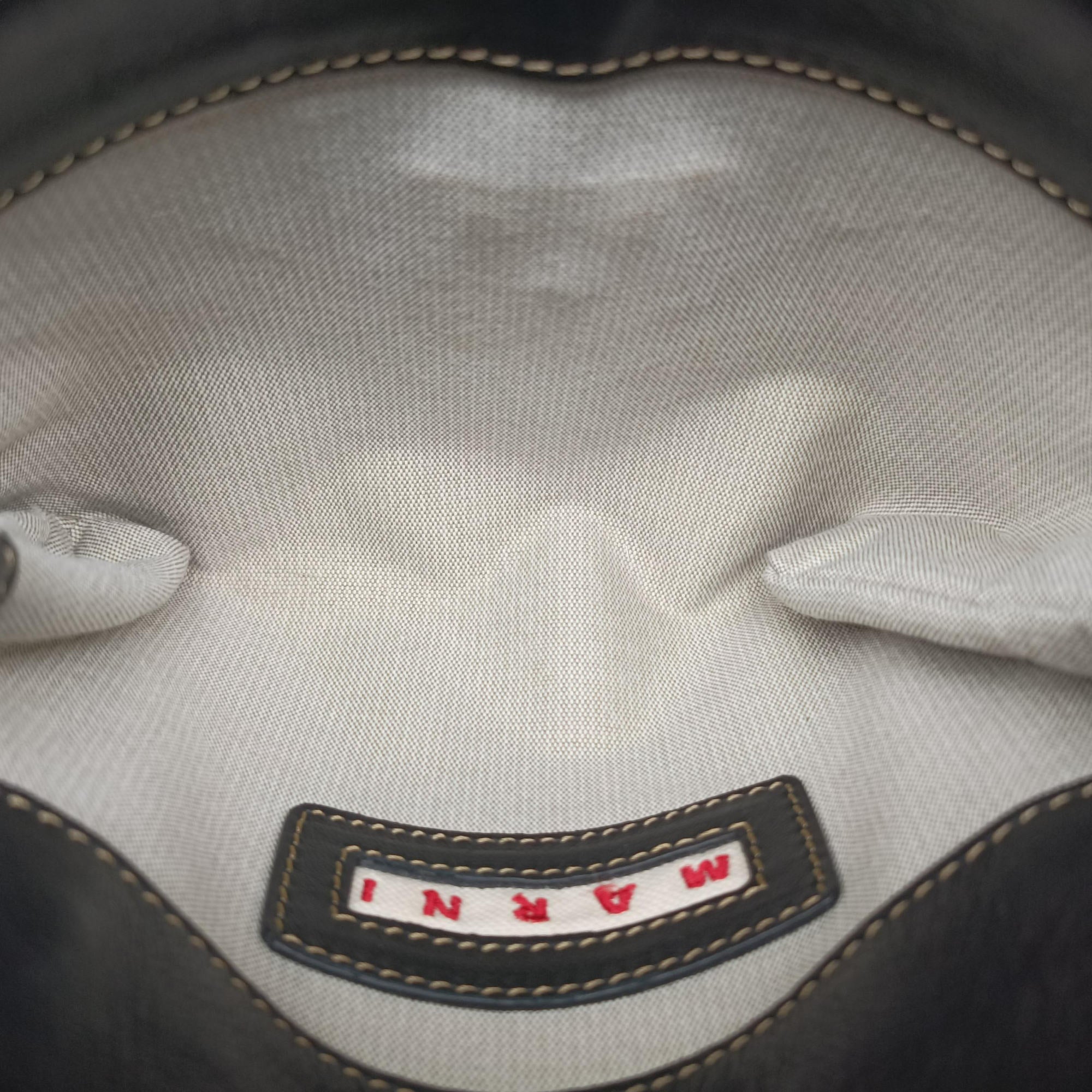 Vintage Marni Trunk Black Leather  shoulderbag | stylenewstar