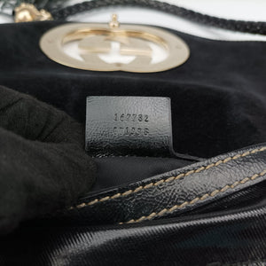 Pre-owned Gucci Dialux Britt Hobo Black Leather 167732 shoulderbag | stylenewstar