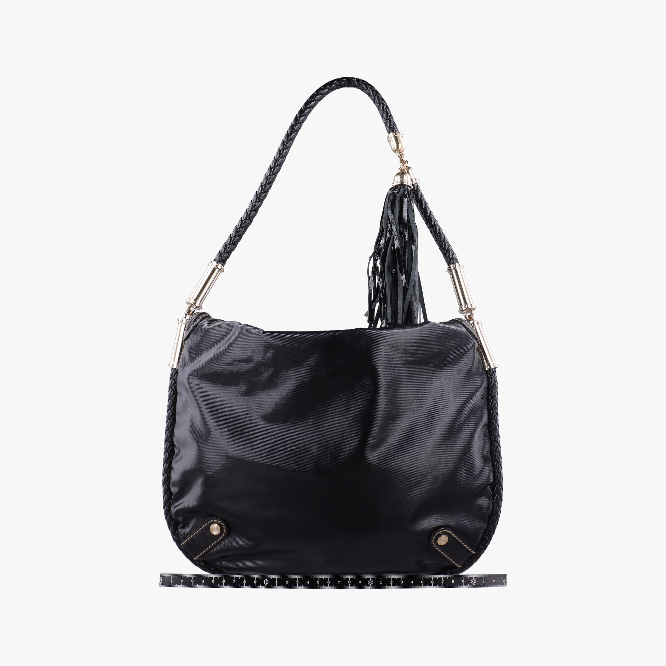 Pre-owned Gucci Dialux Britt Hobo Black Leather 167732 shoulderbag | stylenewstar