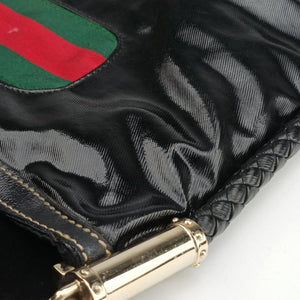 Pre-owned Gucci Dialux Britt Hobo Black Leather 167732 shoulderbag | stylenewstar