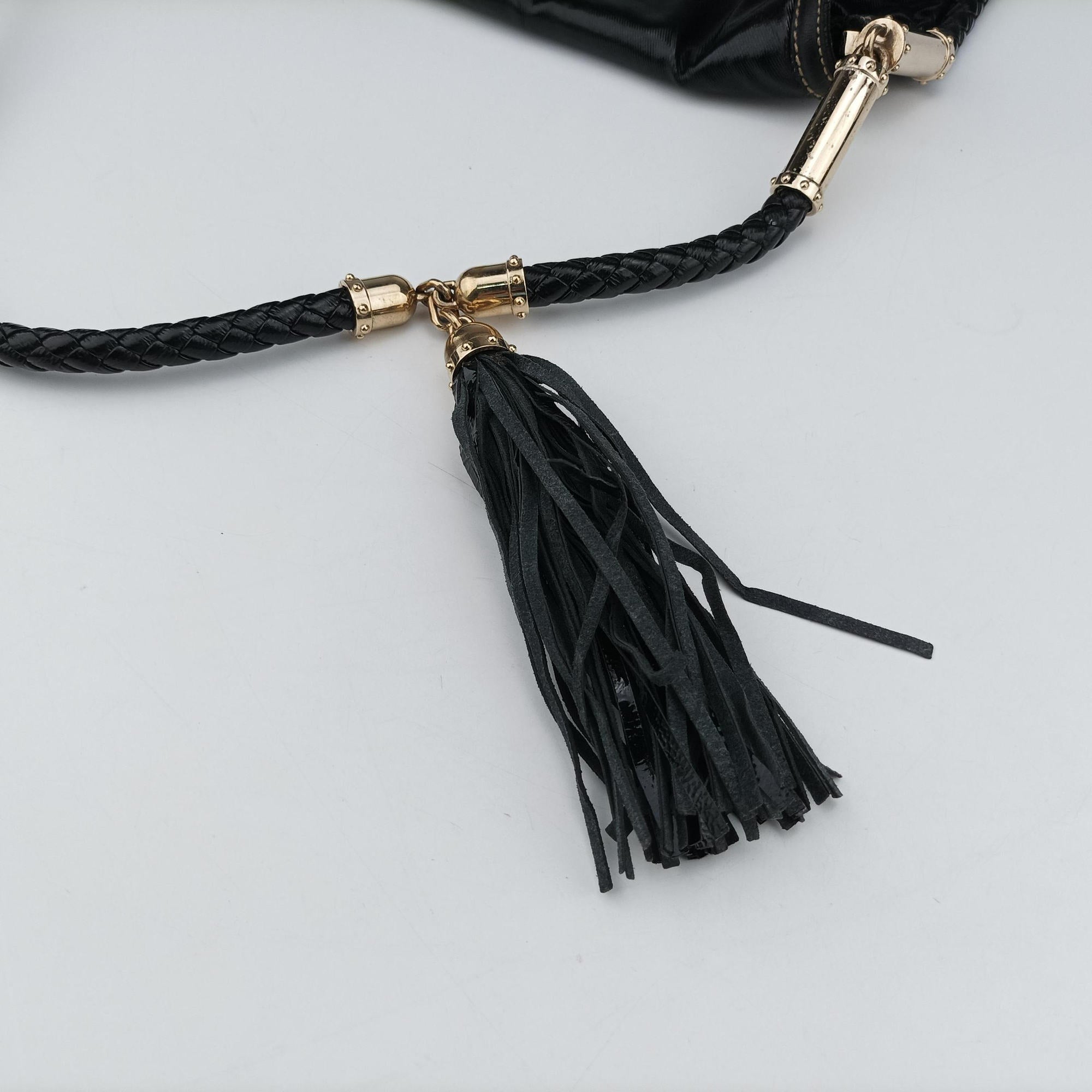 Pre-owned Gucci Dialux Britt Hobo Black Leather 167732 shoulderbag | stylenewstar