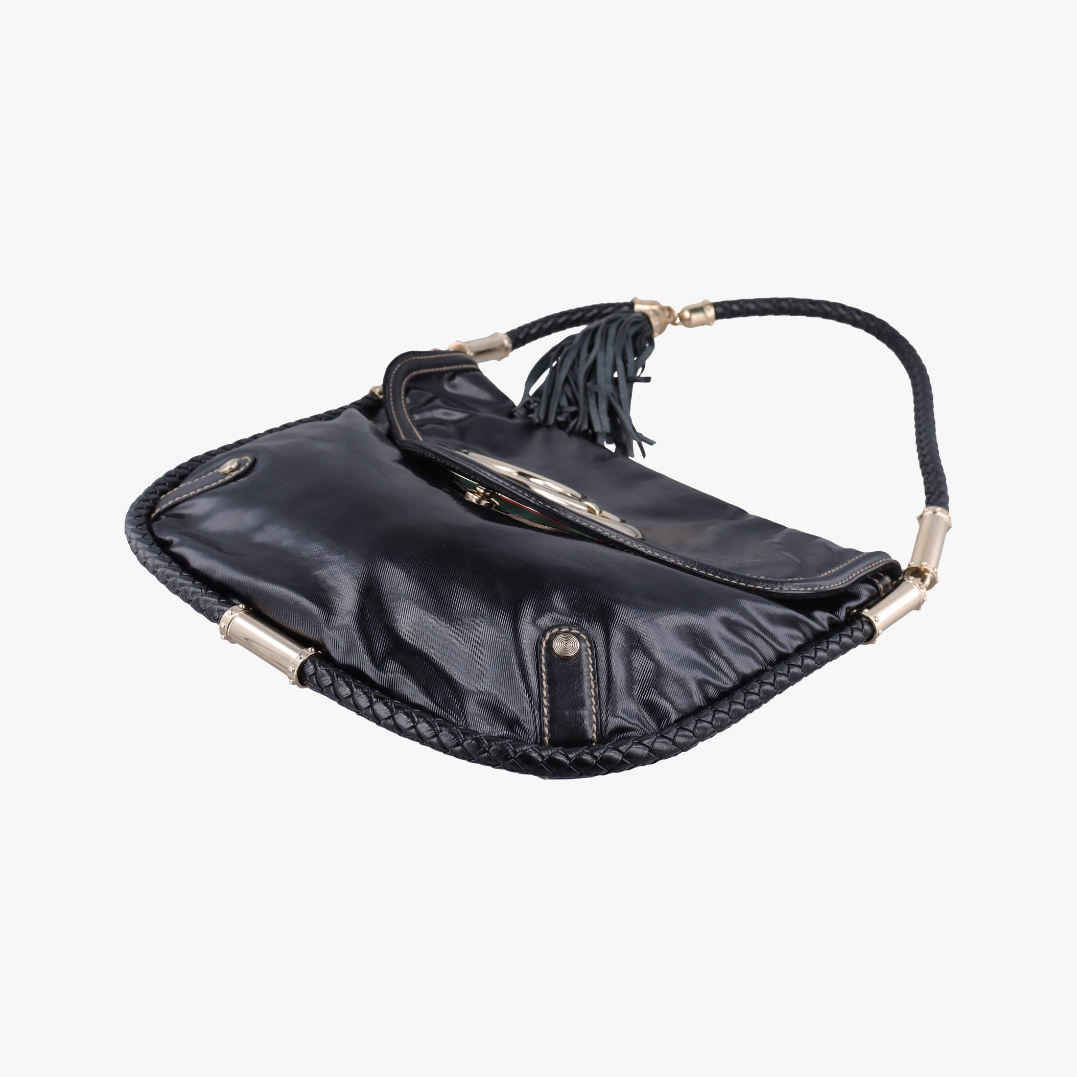 Pre-owned Gucci Dialux Britt Hobo Black Leather 167732 shoulderbag | stylenewstar