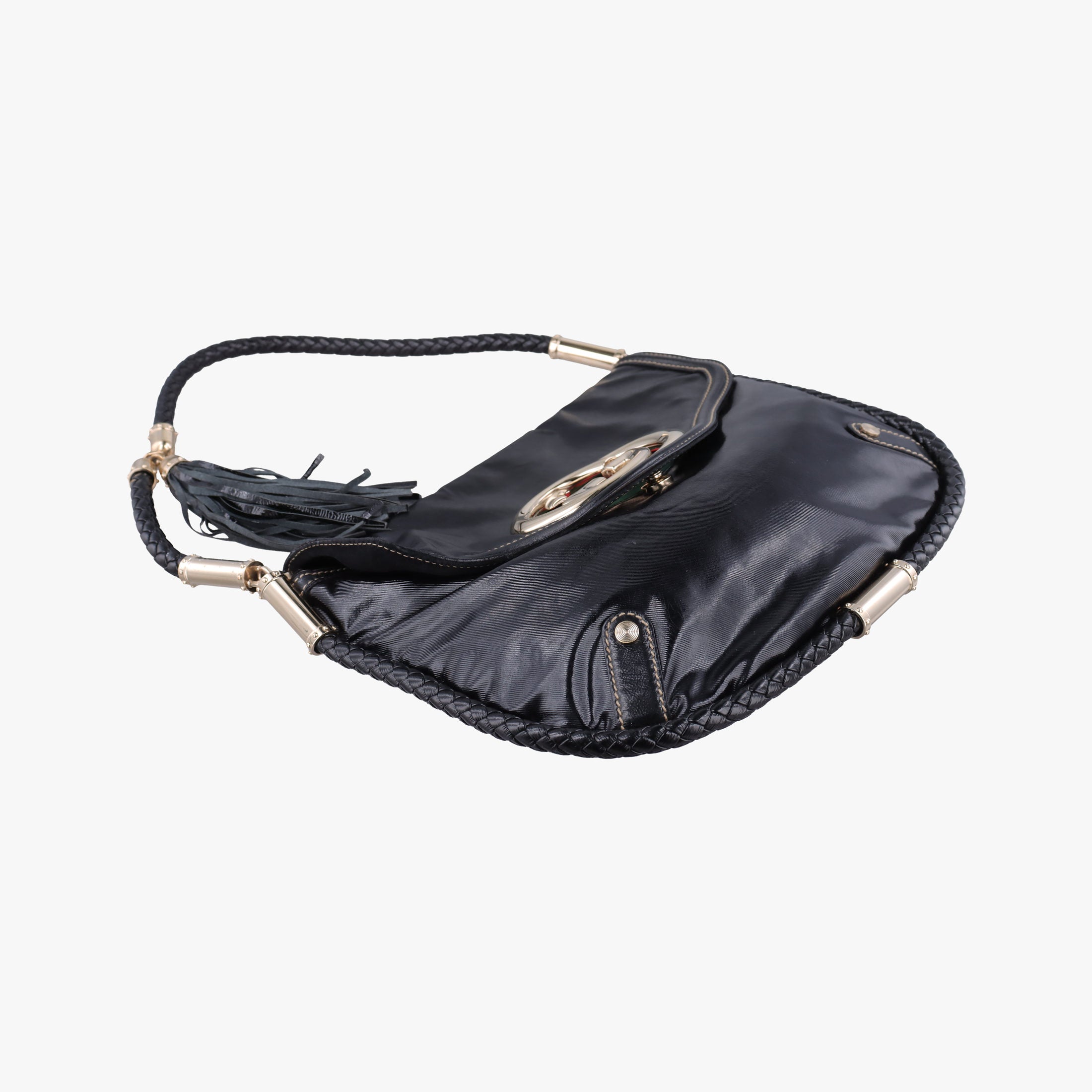 Pre-owned Gucci Dialux Britt Hobo Black Leather 167732 shoulderbag | stylenewstar