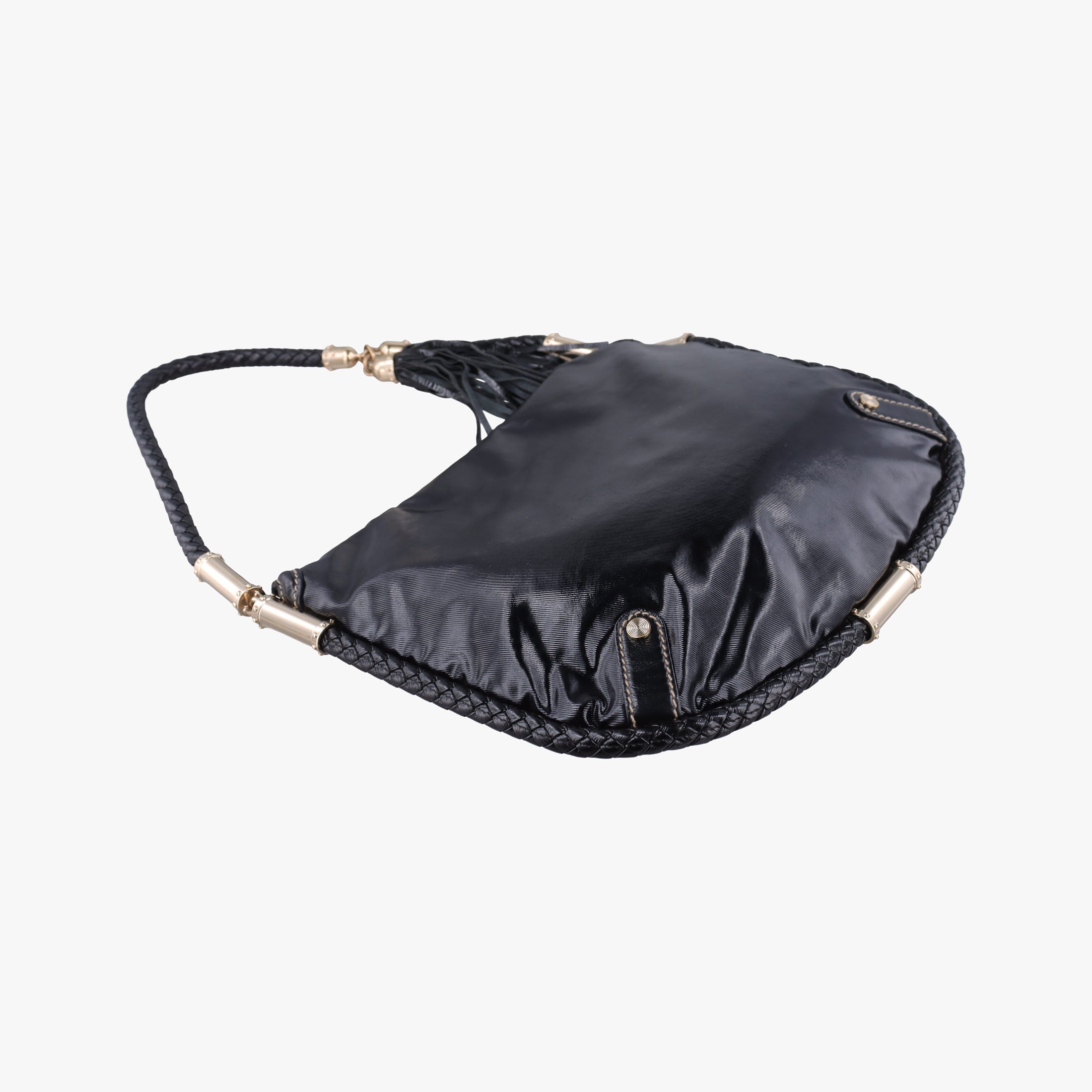 Pre-owned Gucci Dialux Britt Hobo Black Leather 167732 shoulderbag | stylenewstar