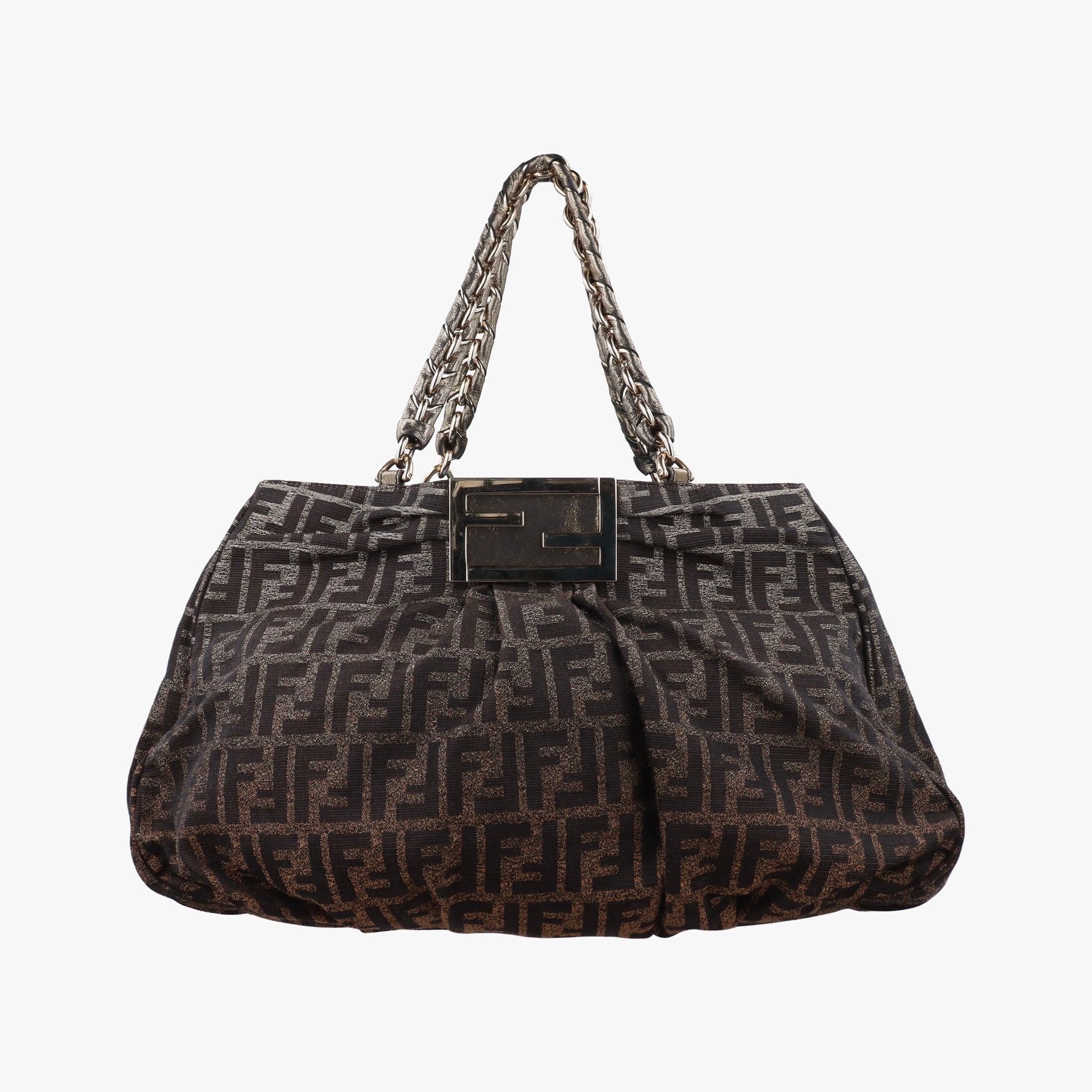 Pre-owned Fendi Mia Brown canvas 8BR616 shoulderbag | stylenewstar