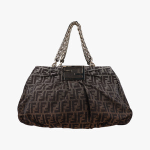 Pre-owned Fendi Mia Brown canvas 8BR616 shoulderbag | stylenewstar