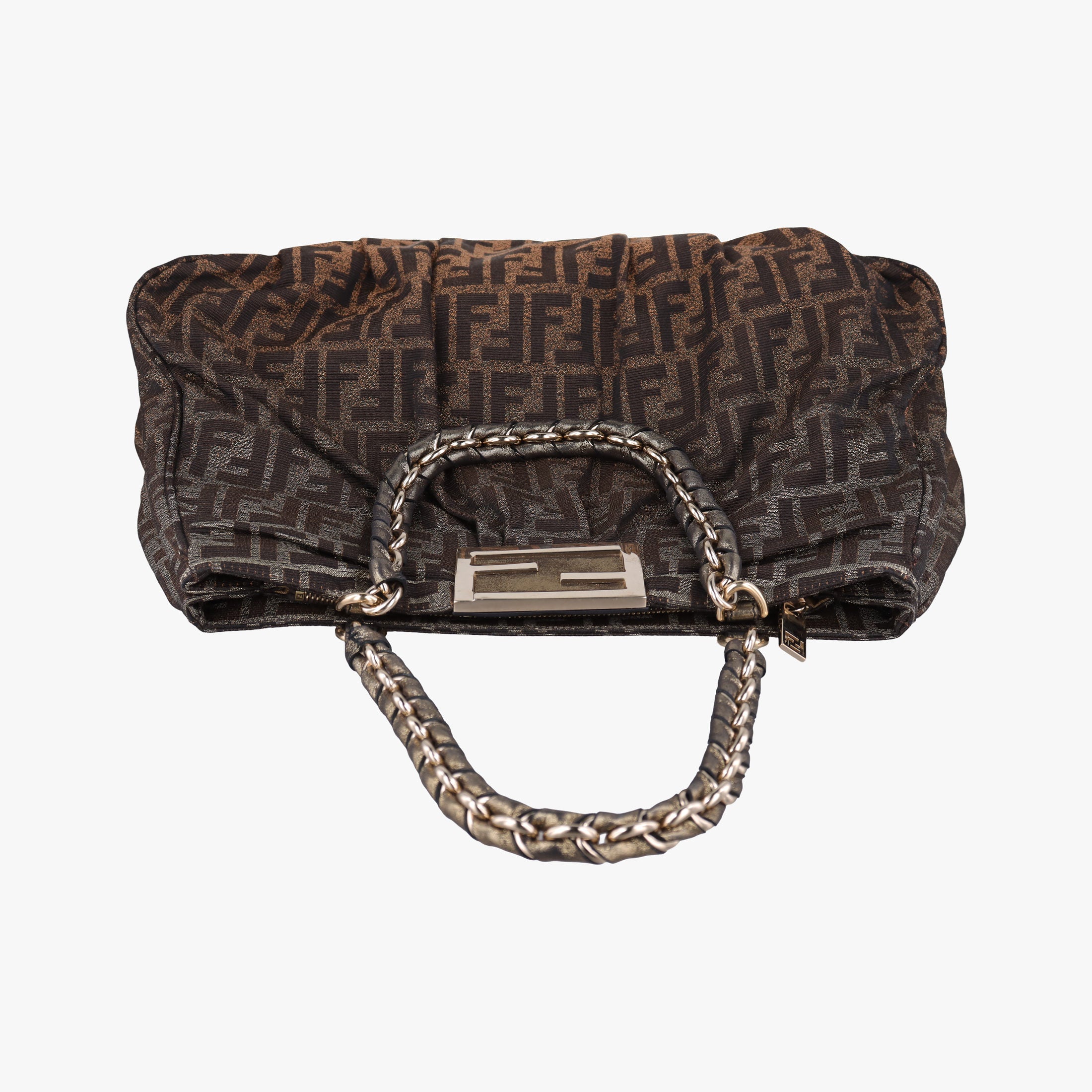 Pre-owned Fendi Mia Brown canvas 8BR616 shoulderbag | stylenewstar