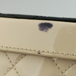 Pre-owned Chanel Vanity Matelasse Chain Handle White Patent Leather A91055 handbag | stylenewstar