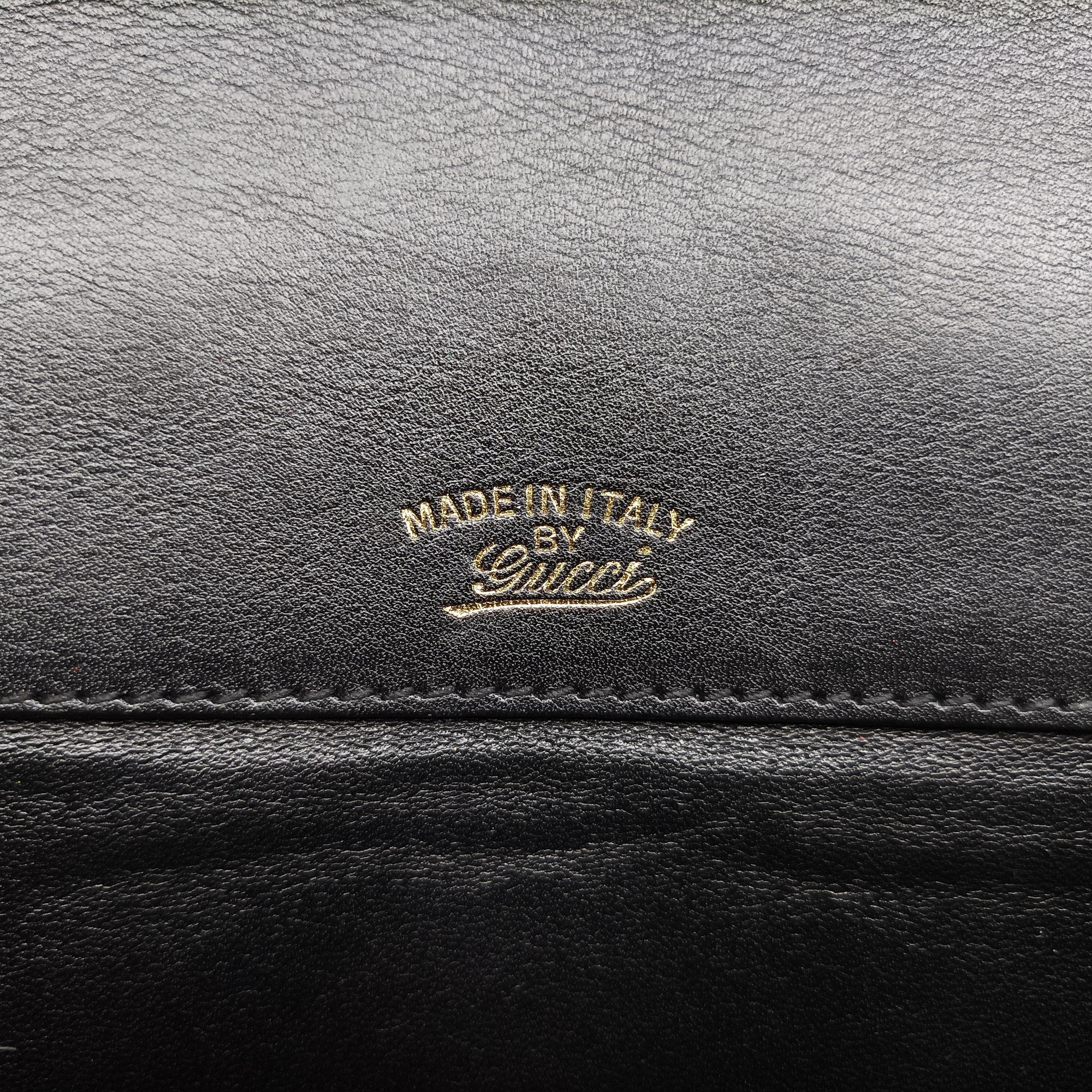 Pre-owned Gucci Interlocking 1973 Flap Black Leather 277522 shoulderbag | stylenewstar