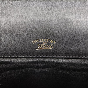 Pre-owned Gucci Interlocking 1973 Flap Black Leather 277522 shoulderbag | stylenewstar