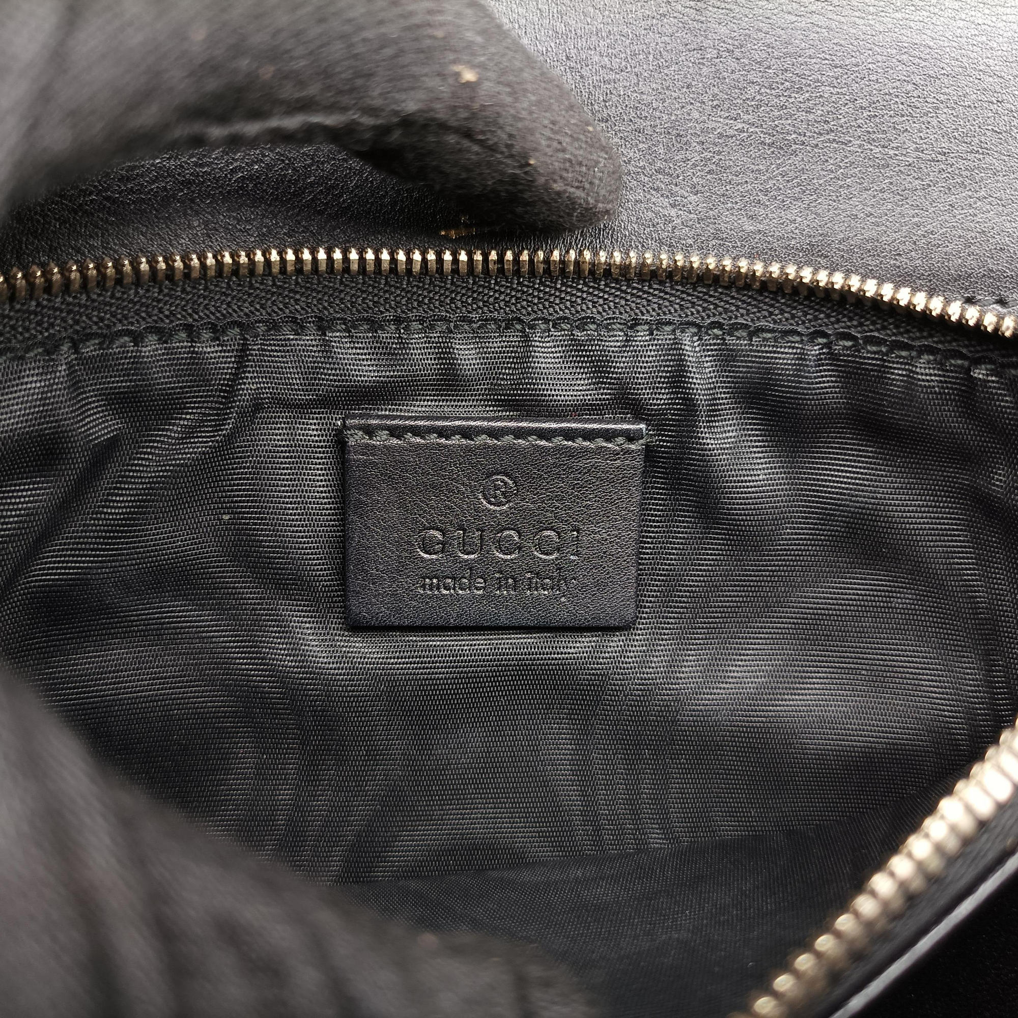 Pre-owned Gucci Interlocking 1973 Flap Black Leather 277522 shoulderbag | stylenewstar
