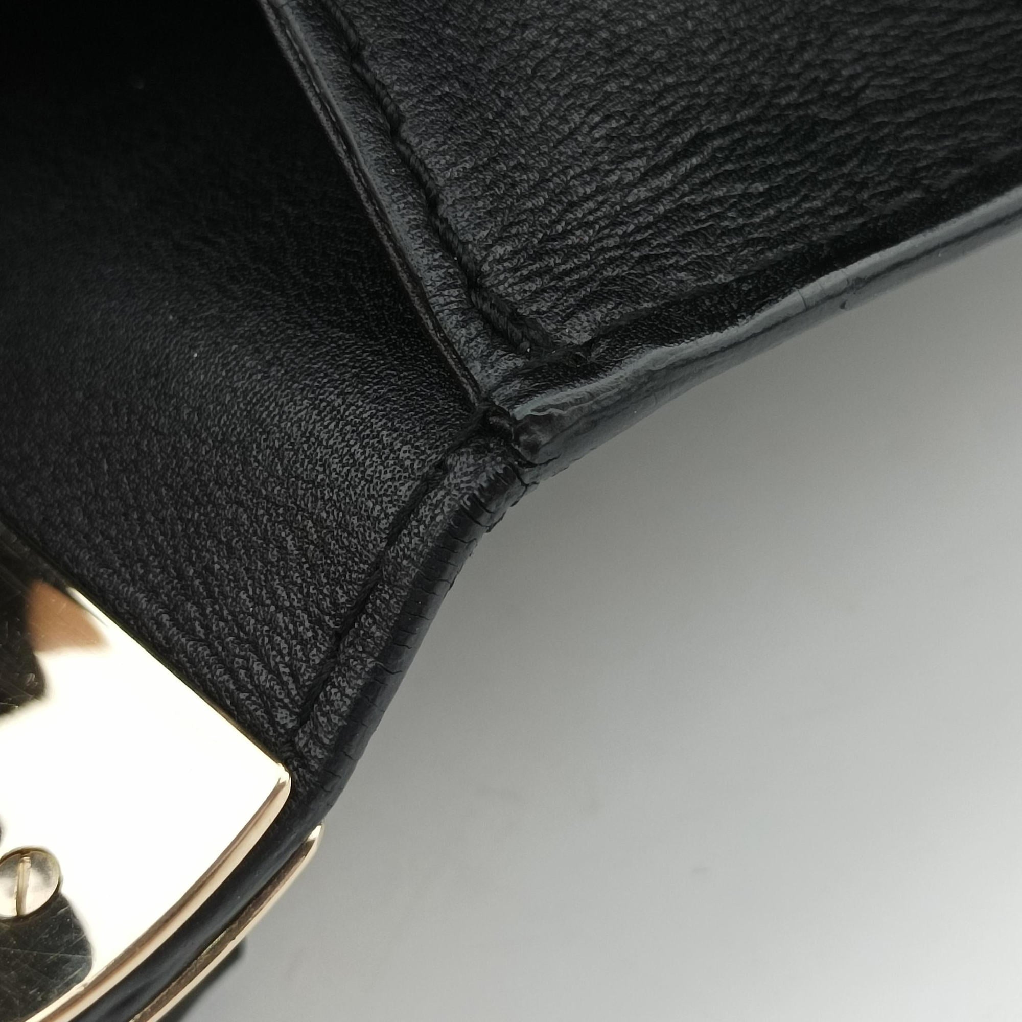 Pre-owned Gucci Interlocking 1973 Flap Black Leather 277522 shoulderbag | stylenewstar
