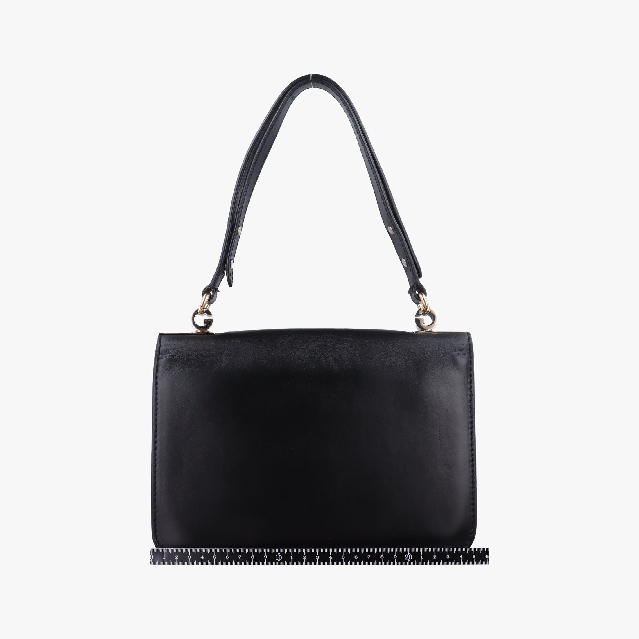 Pre-owned Gucci Interlocking 1973 Flap Black Leather 277522 shoulderbag | stylenewstar