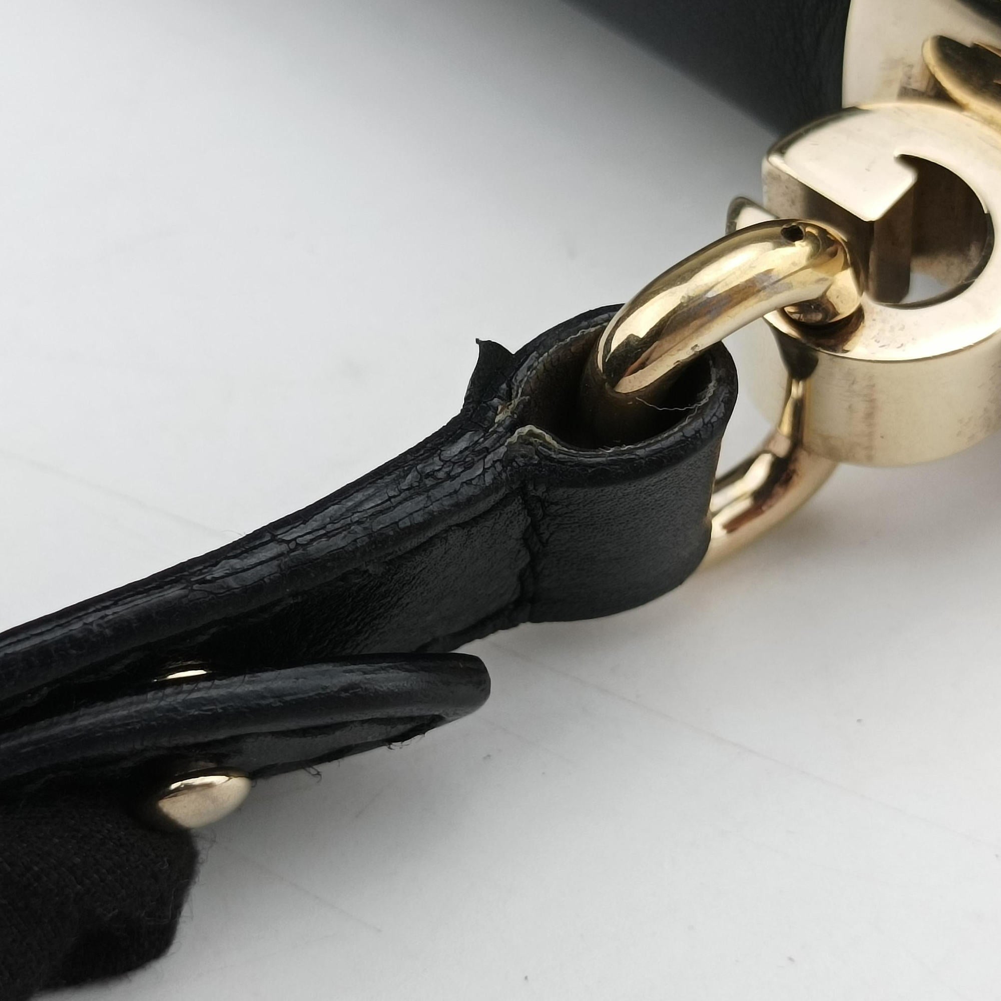 Pre-owned Gucci Interlocking 1973 Flap Black Leather 277522 shoulderbag | stylenewstar