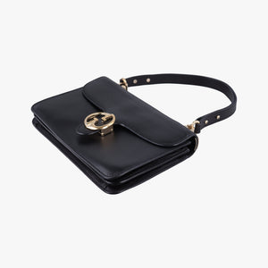 Pre-owned Gucci Interlocking 1973 Flap Black Leather 277522 shoulderbag | stylenewstar