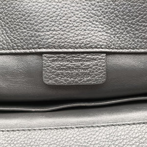 Pre-owned Ferragamo Studio Dark Gray Grained Calfskin  shoulderbag | stylenewstar